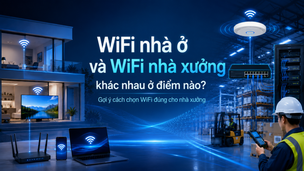 WiFi nhà ở và WiFi nhà xưởng khác nhau ở điểm nào? Gợi ý cách chọn WiFi đúng cho nhà xưởng